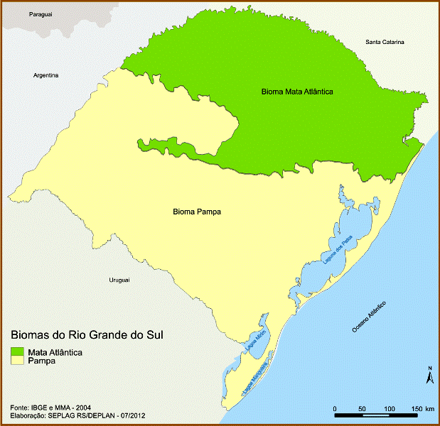 Mapa Bioma Pampa Rio Grande Sul