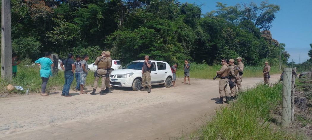 Policiais Militares Durante A Acao Ilegal Em Kaaguy Mirim Pora Foto Comunidade Indigena Scaled