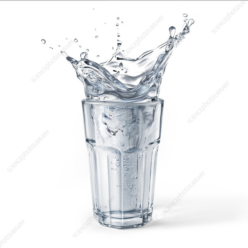 Glass Full Of Water With Splash, Illustration